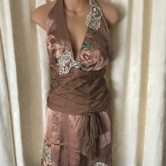 satin embellished dress